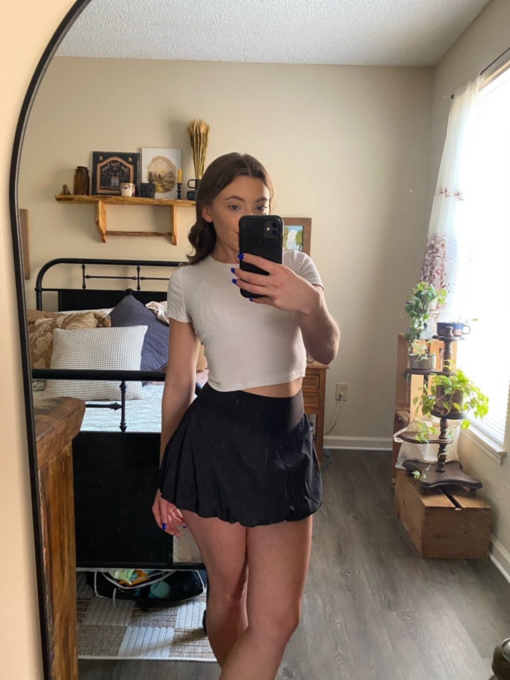 Offline by Aerie Black High Waisted Mini Bubble Skirt - Women's XS